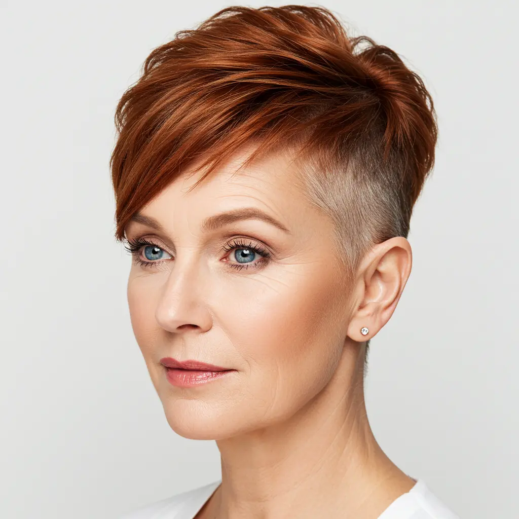 Short Pixie Bob with an Undercut for Mature Women