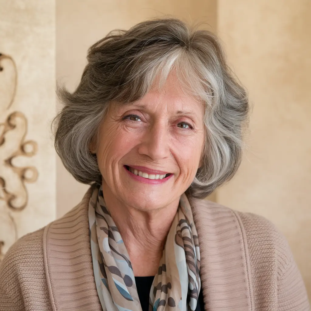 Salt-and-Pepper Bob for Coarse Hair