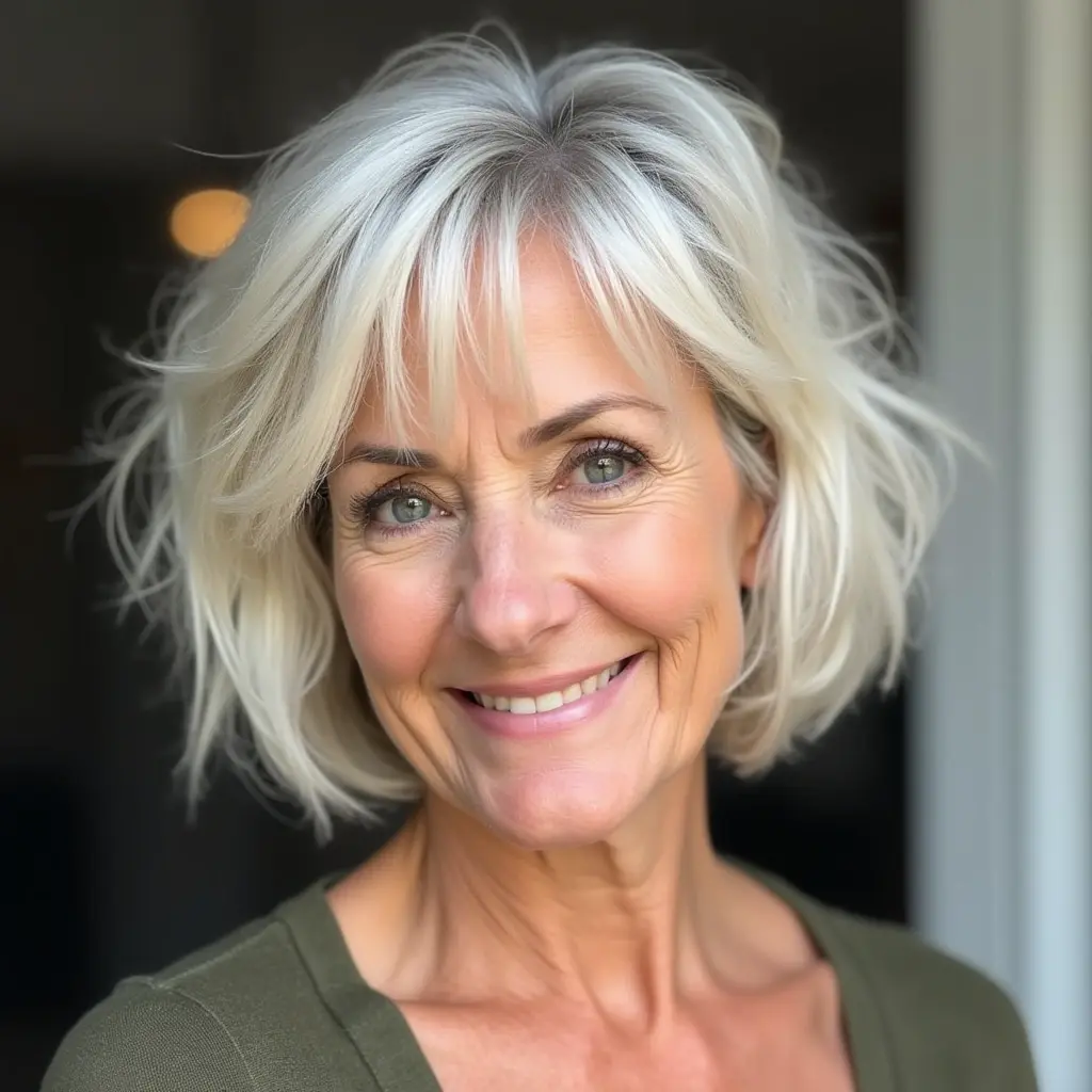 Feathered Bob with Wispy Bangs