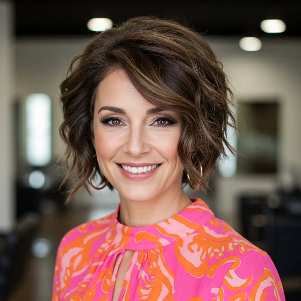 Funky Wavy Pixie Cut With Tousled Texture