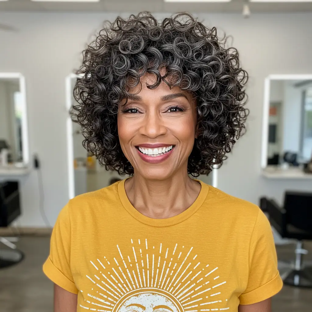 #10 Layered Curly Haircuts with Bangs