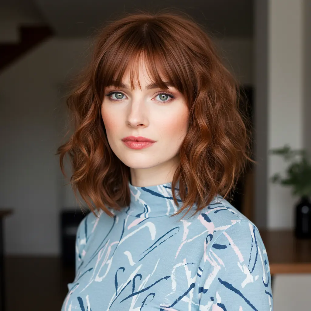 #10 Wispy Curly Fringe With Curtain Shape