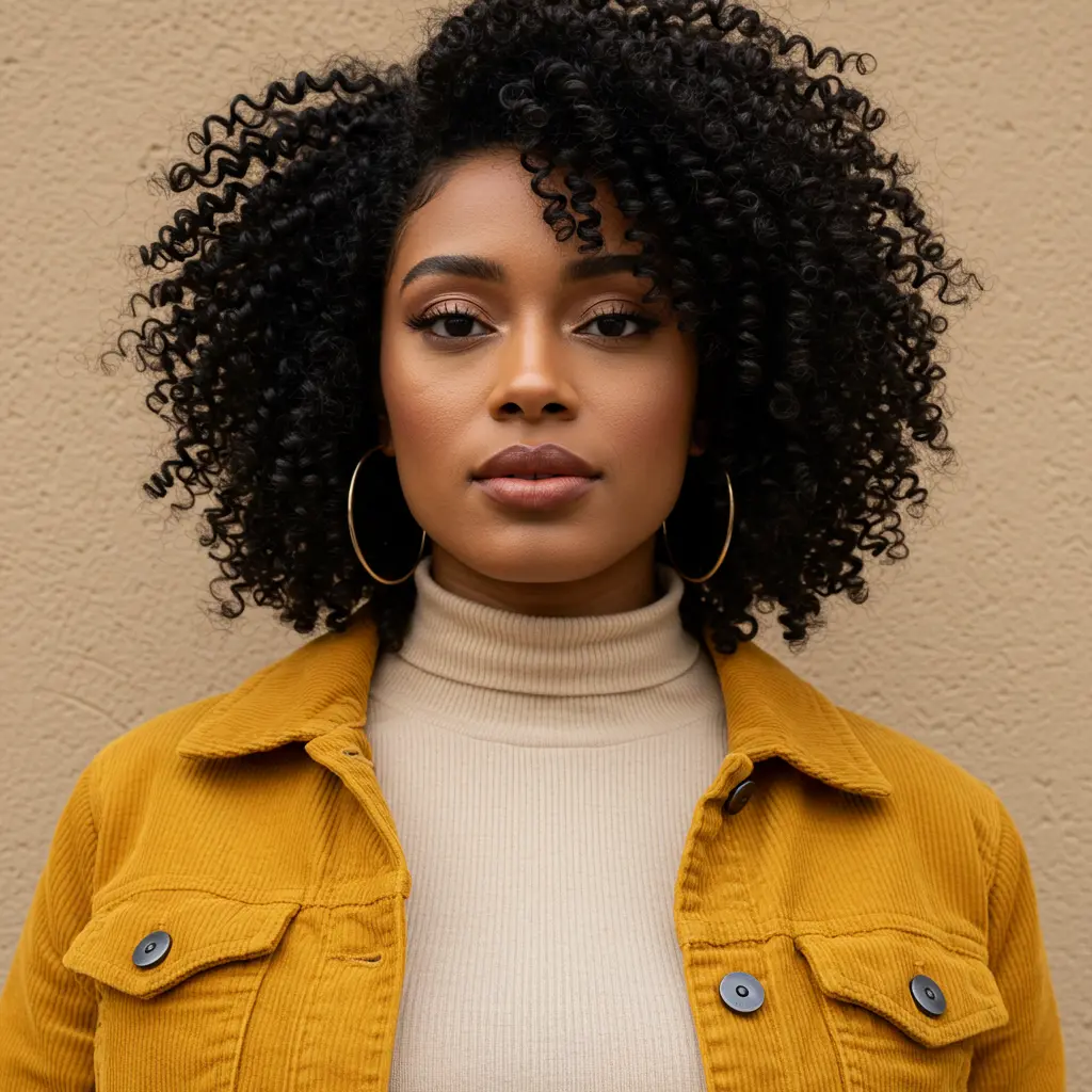 #11 Shoulder Length Black Hair with Natural Texture