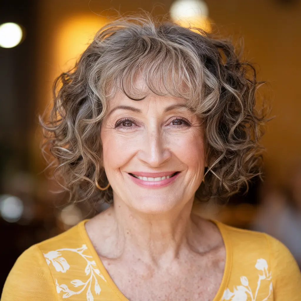 #12 Curtain Bangs on Curly Hair to Soften Texture