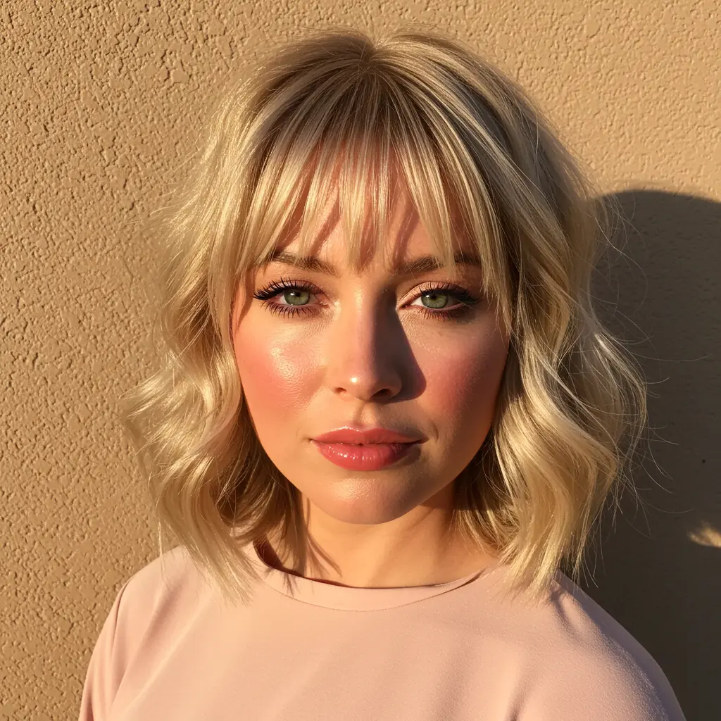 #12 Medium Length Haircut for Fine Hair and Round Face