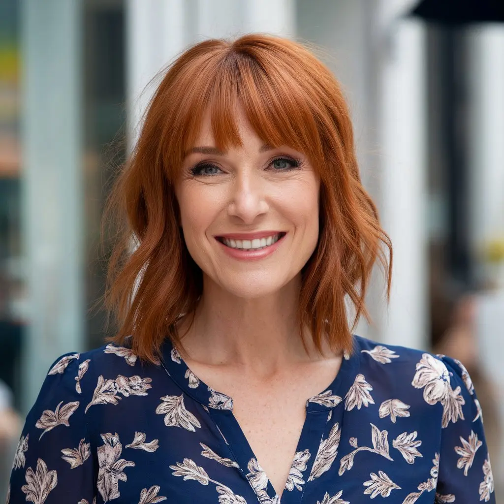 #12 Wolf Cut for Round Face with Blended Layers