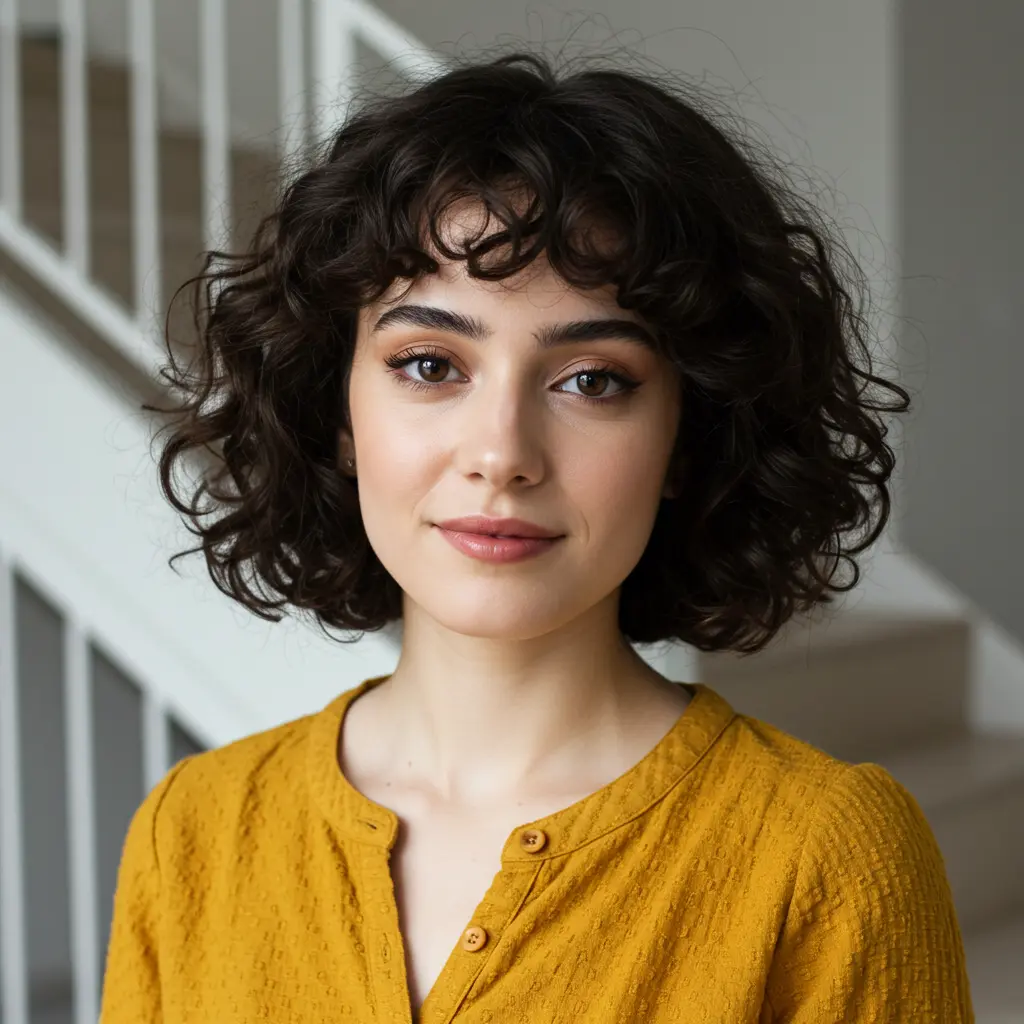 Shaggy Short Curly Hair with Natural Texture