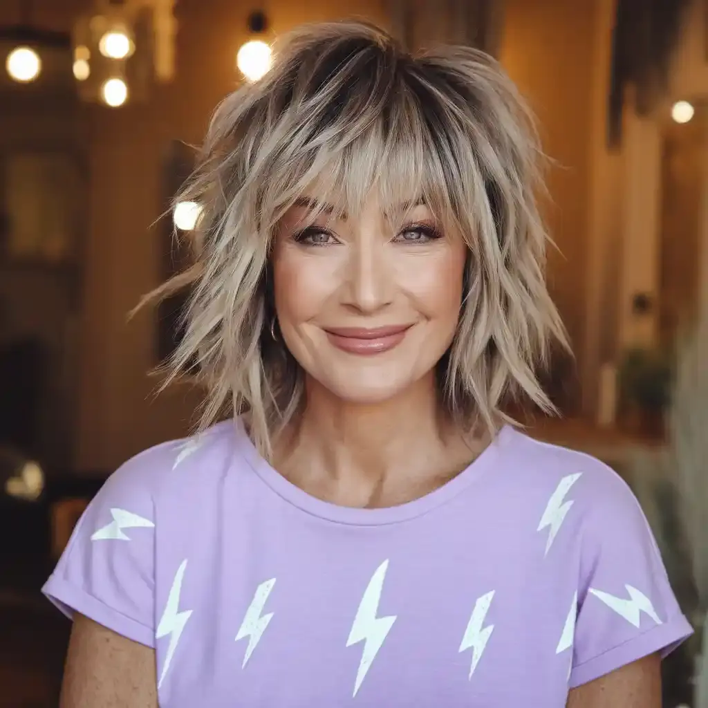#13 Medium Shaggy Hairstyles With Feathered Ends