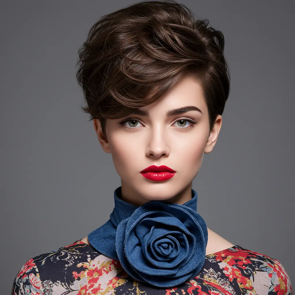 Swept-Back Long Pixie Cut