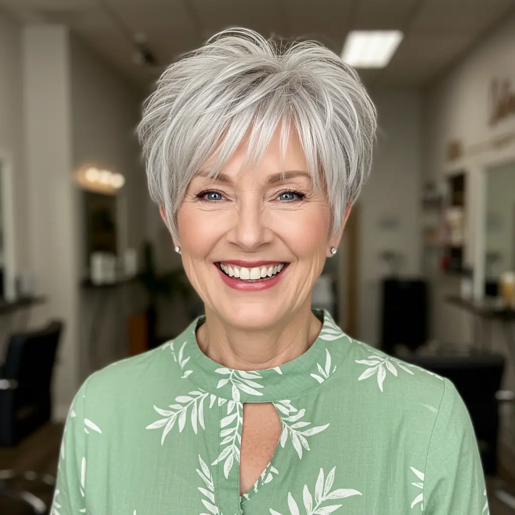 #14 Short Layered Hair with Bangs