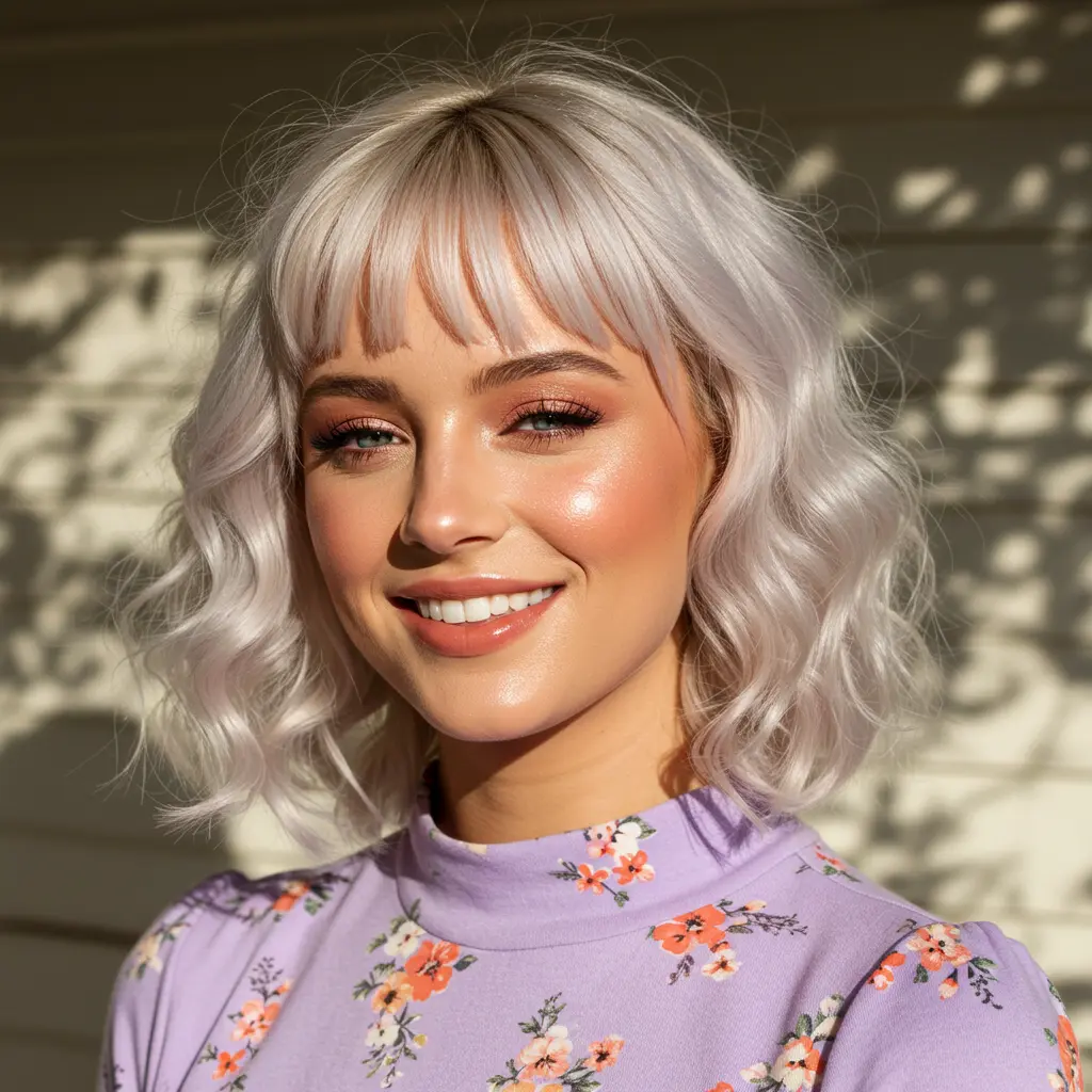 #14 Wispy Micro Bangs on Wavy Hair