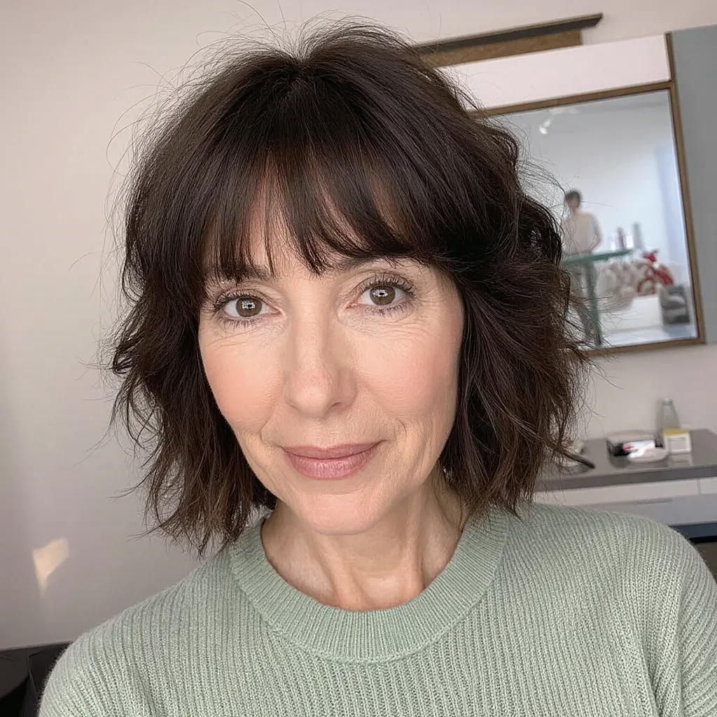 #14 Wolf Bob Haircut for a Chic Modern Look