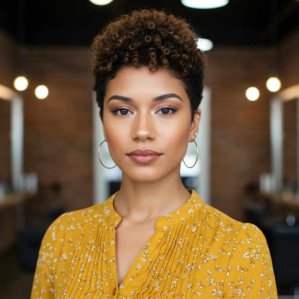 Very Short Curly Hair for a Tapered Finish