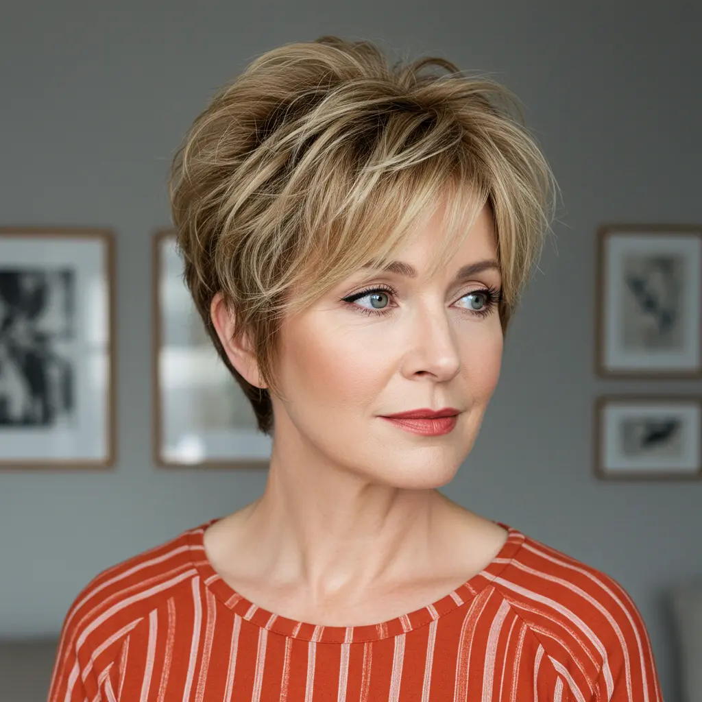 #14 Shag Inspired Wavy Pixie Cut With Crown Lift