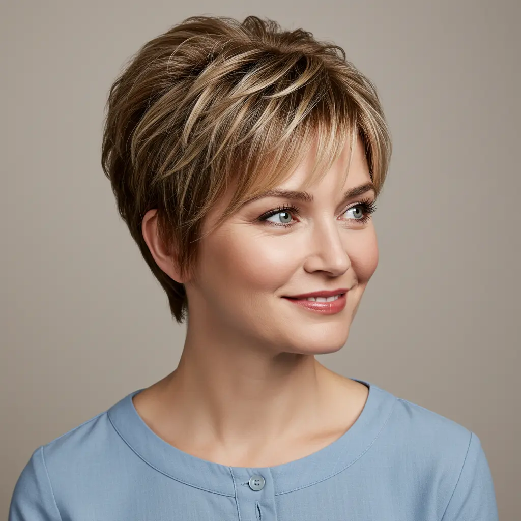 Textured Pixie Cut for Straight Hair