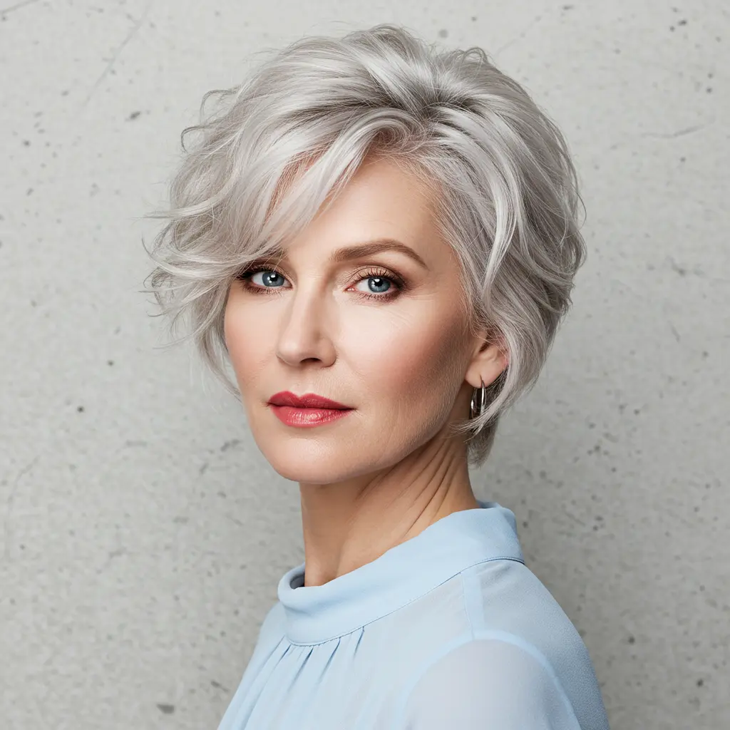 Textured Wavy Pixie Cut With Airy Layers