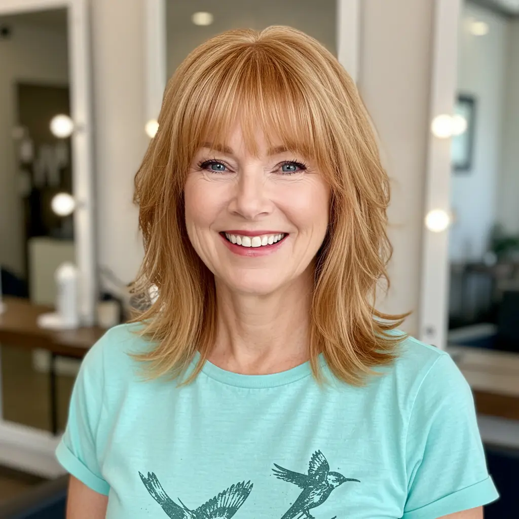 #16 Wispy Bangs for a Round Face