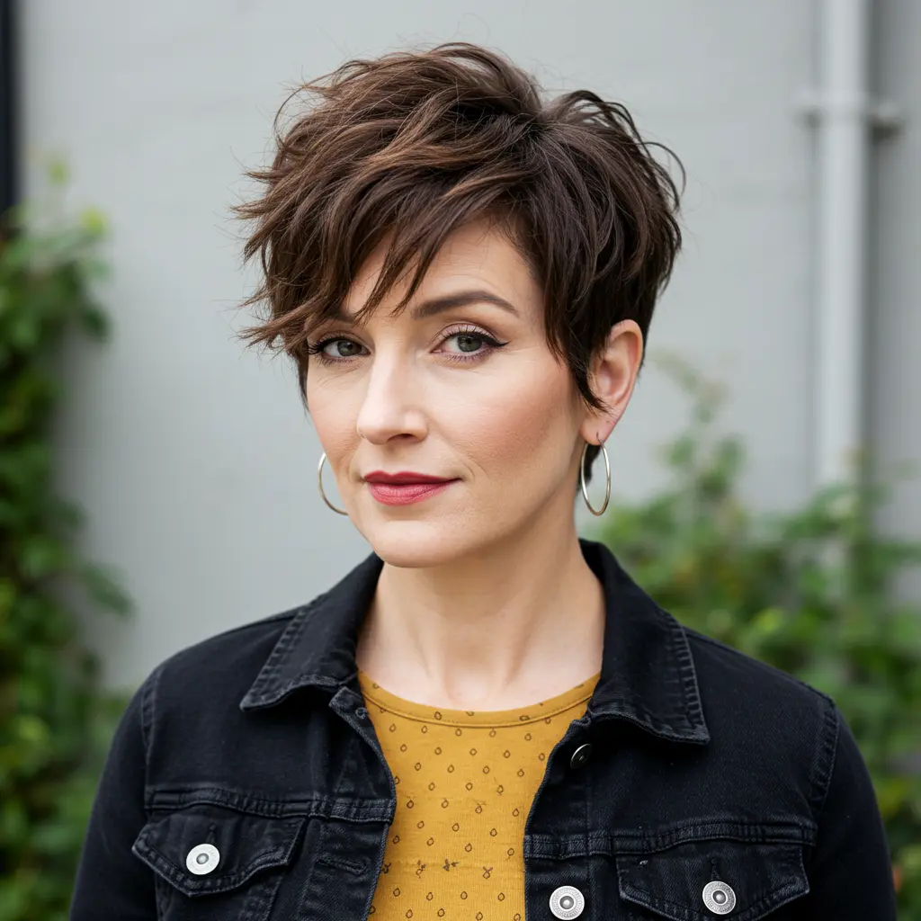 Choppy Wavy Pixie Cut With Messy Finish