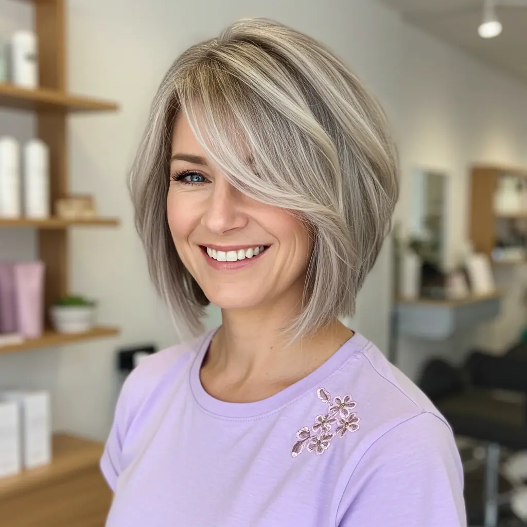 #16 Ear Length Bob With Soft Feathered Bangs