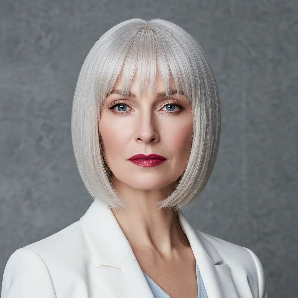 #17 Polished French Style Haircut With Blunt Ends