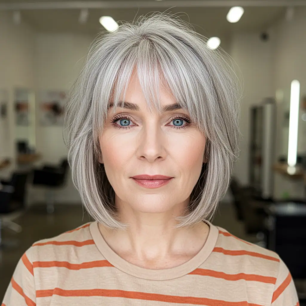 #17 Subtle Curtain Bangs for a Low Maintenance Style