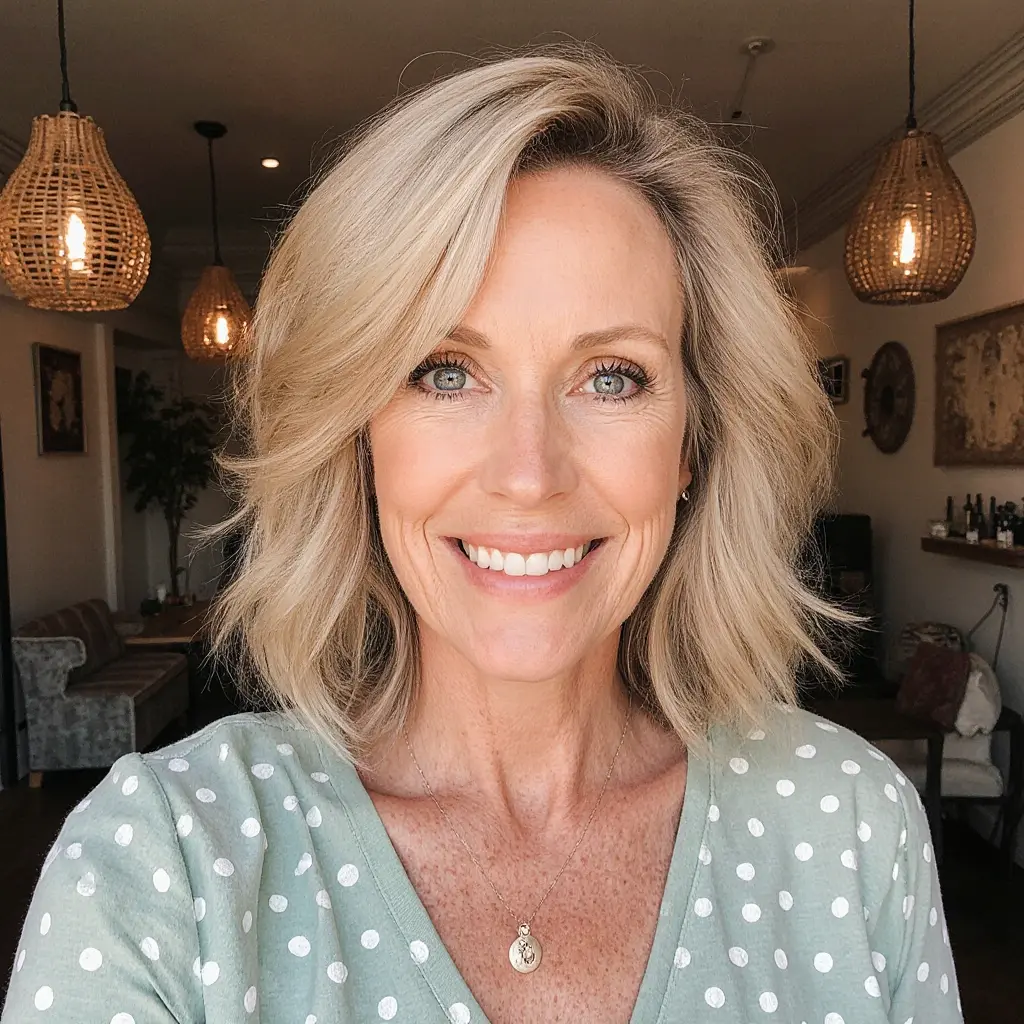 #17 Medium Length Haircut for Fine Hair Volume Boost