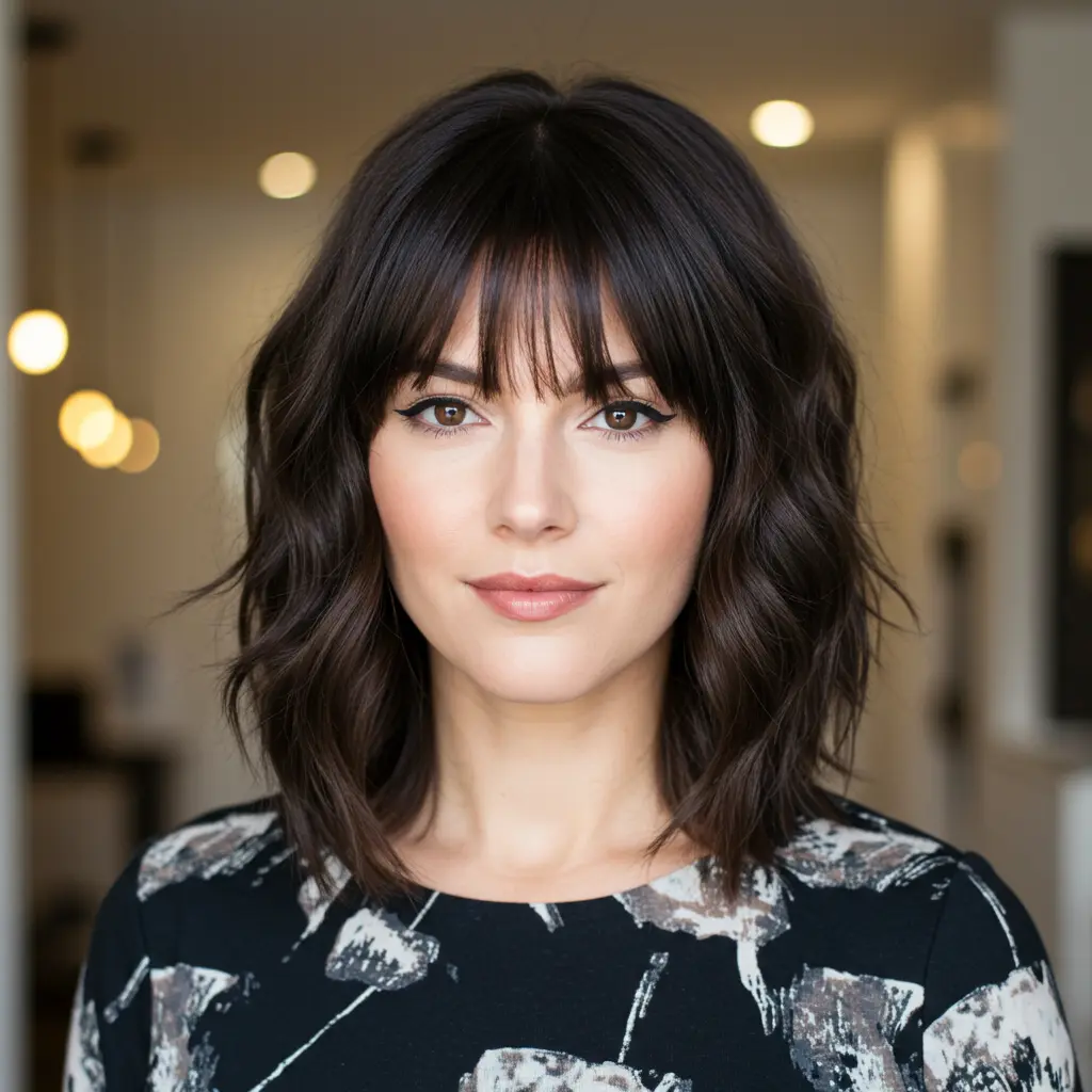 #18 Brown Black Hair with Feathered Ends