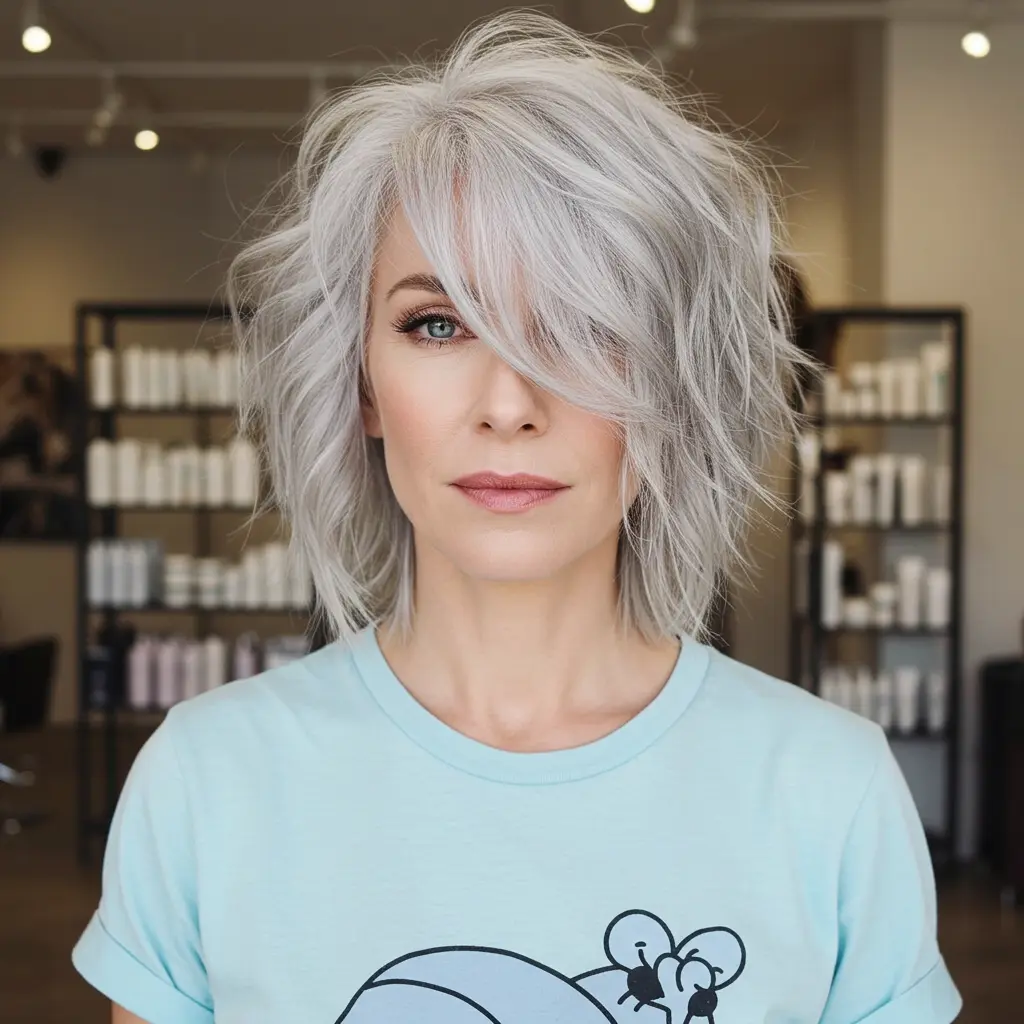 Inverted Bob with Side Swept Bangs