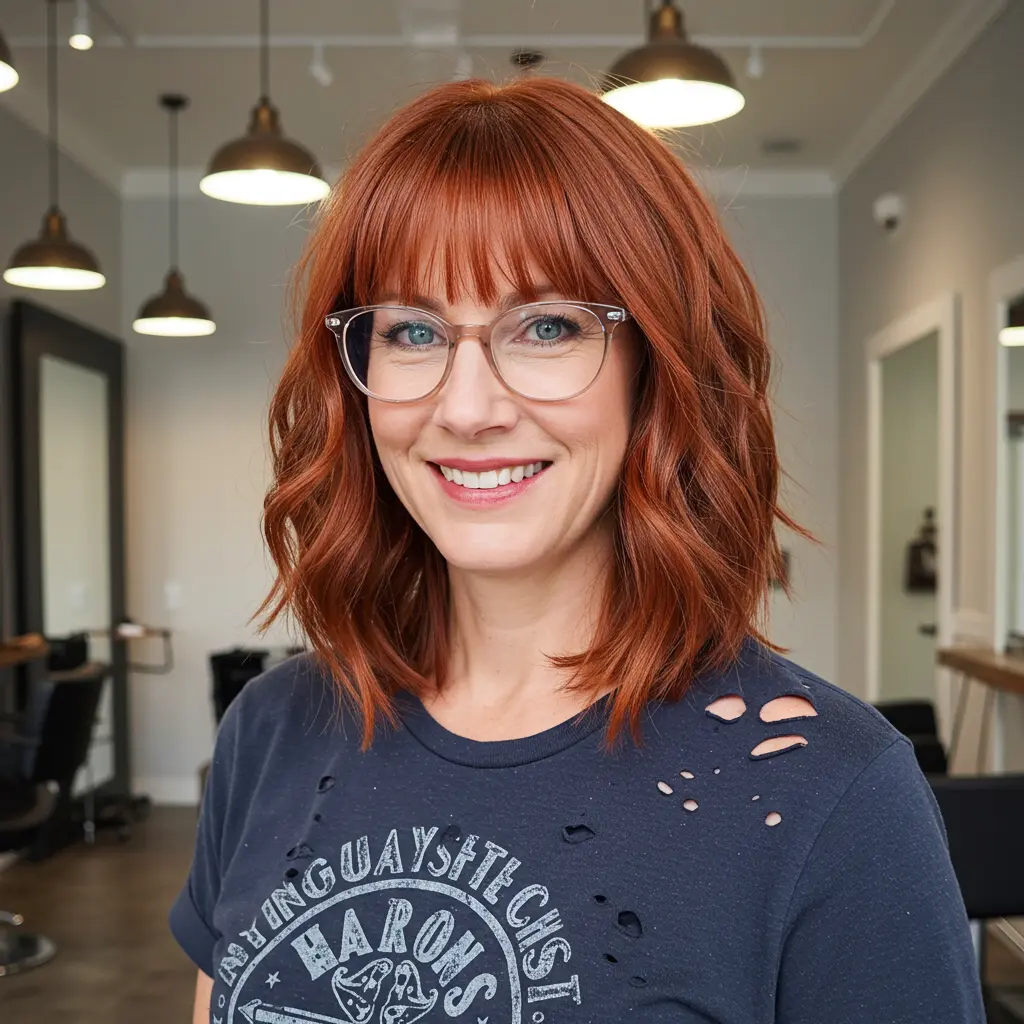 #18 Bob With Curtain Bangs and Subtle Layers