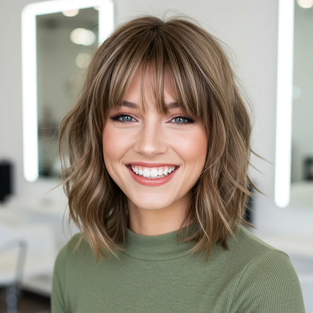 #19 French Haircut Medium With Tousled Layers