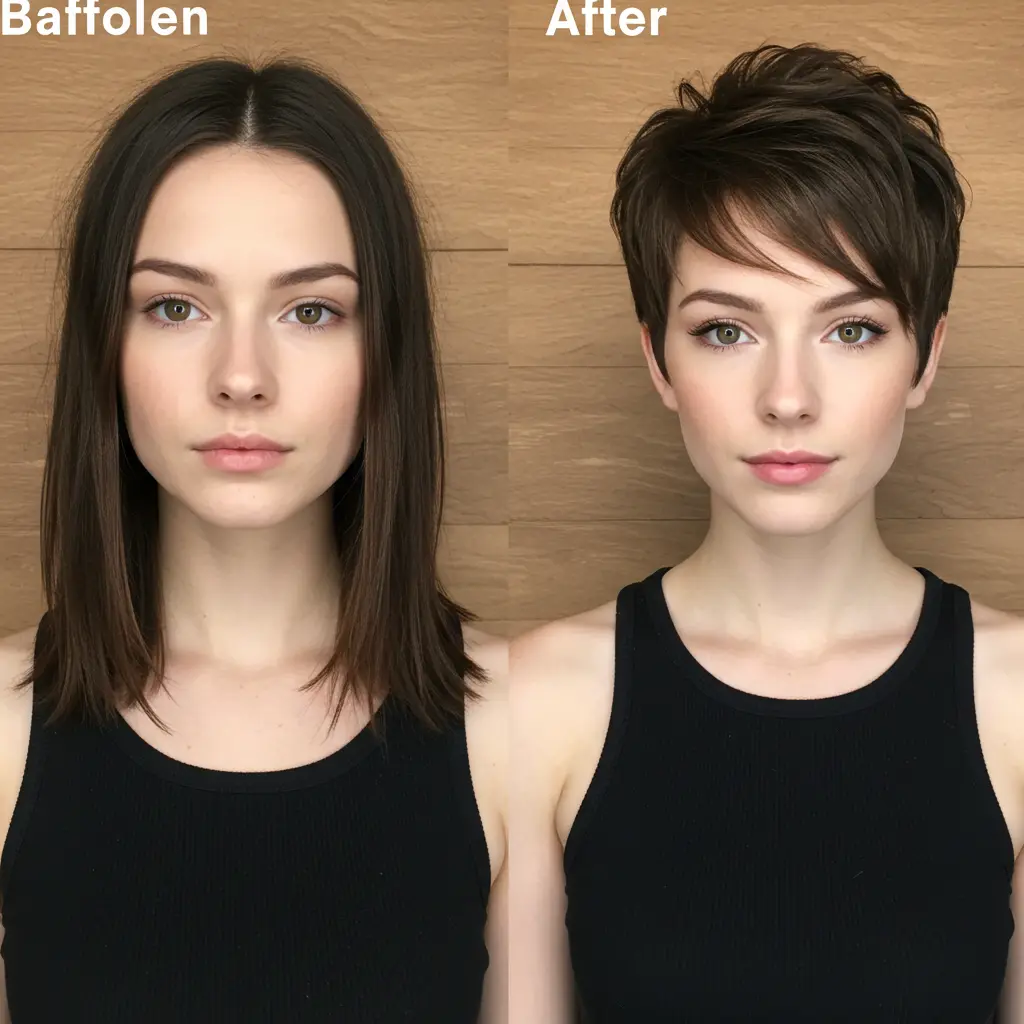 Voluminous Short Pixie with Sweeping Bangs