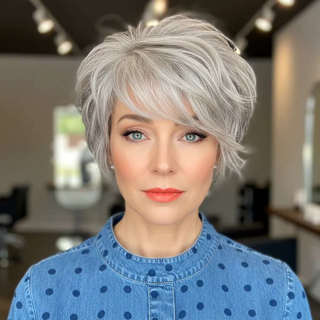 #19 Wavy Pixie Cut With Bangs And Natural Movement
