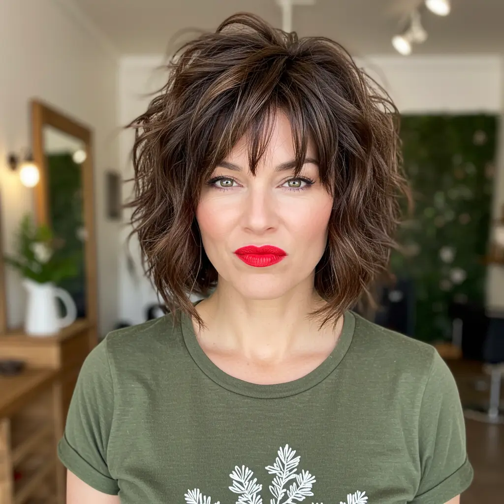 #19 Shaggy Bob With Wispy Bangs