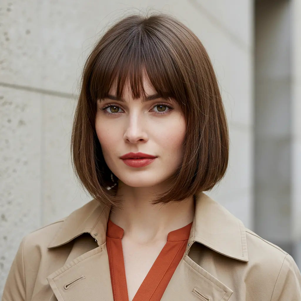 #2 Soft French Bob With Bangs and Face Framing