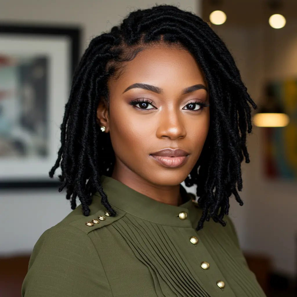 #2 Medium Size Locs with Neat Finish