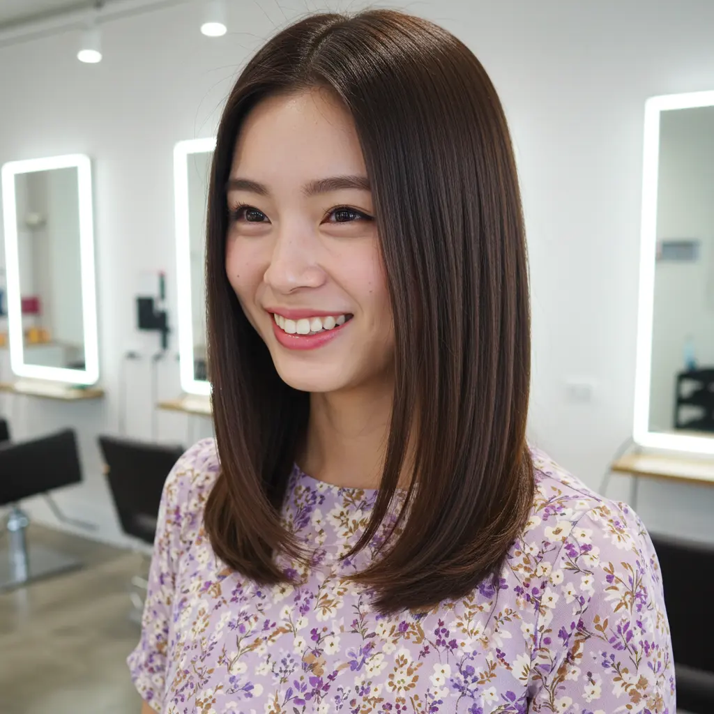 #2 Straight Collarbone Length Cut with Shine