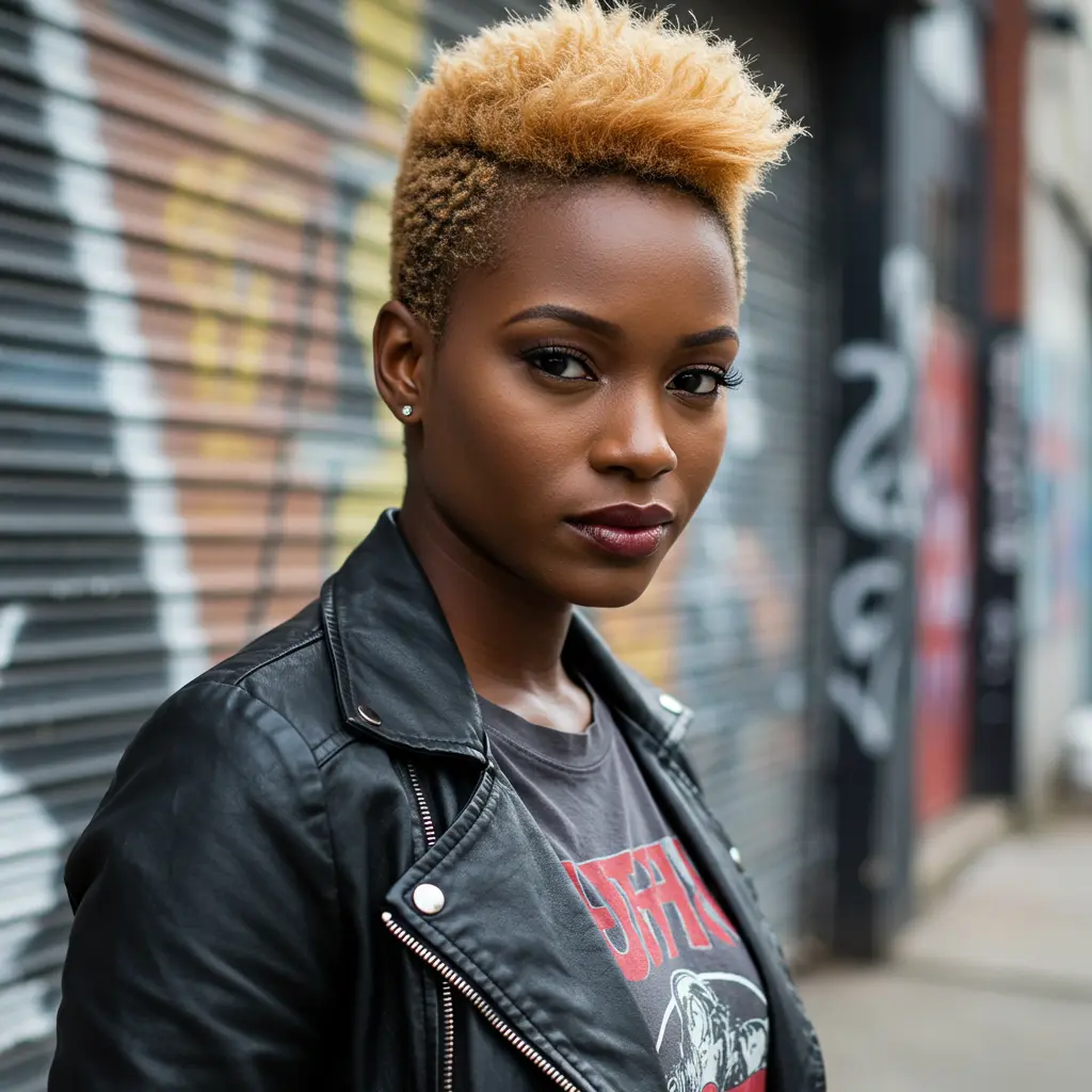 Edgy Blonde Pixie for Black Women