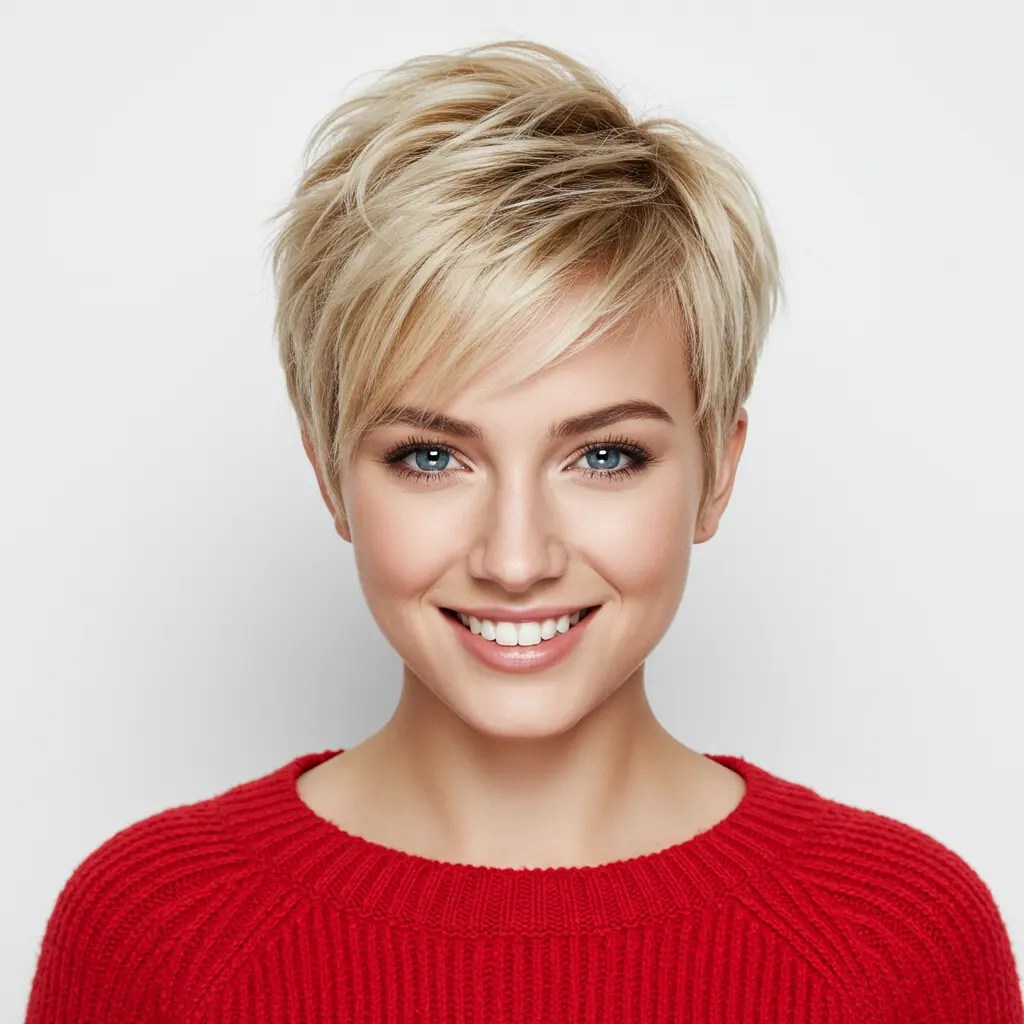 Short Layered Blonde Pixie