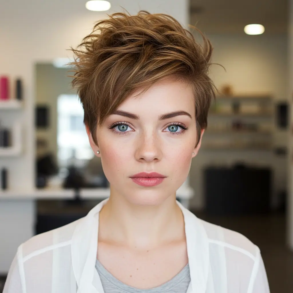 Messy Textured Long Pixie Cut