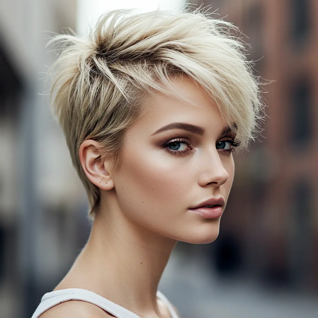 Blonde Textured Pixie Cut