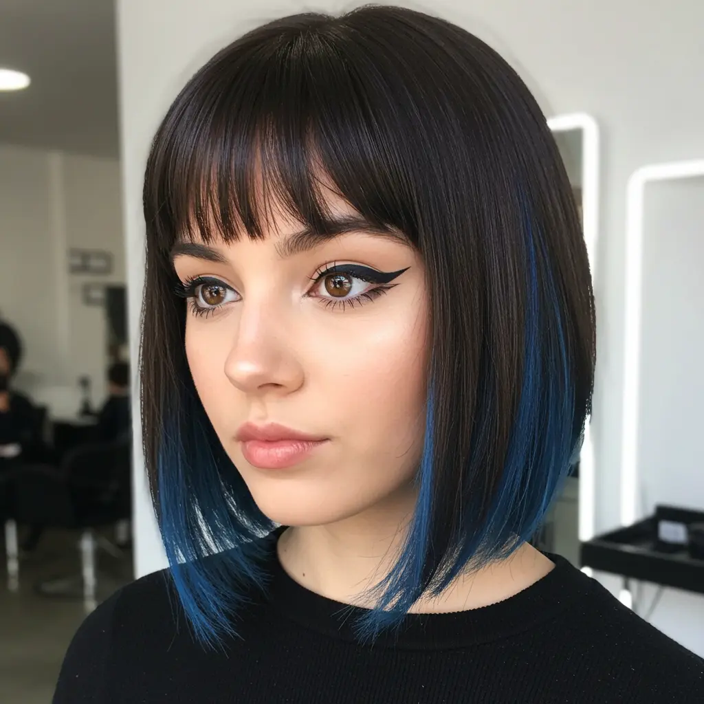 Edgy Inverted Bob with Bangs