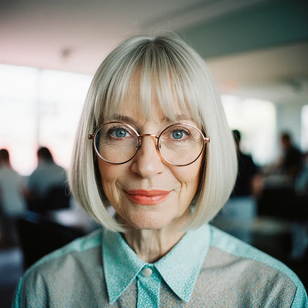 #4 Curtain Bangs with Glasses for a Balanced Look