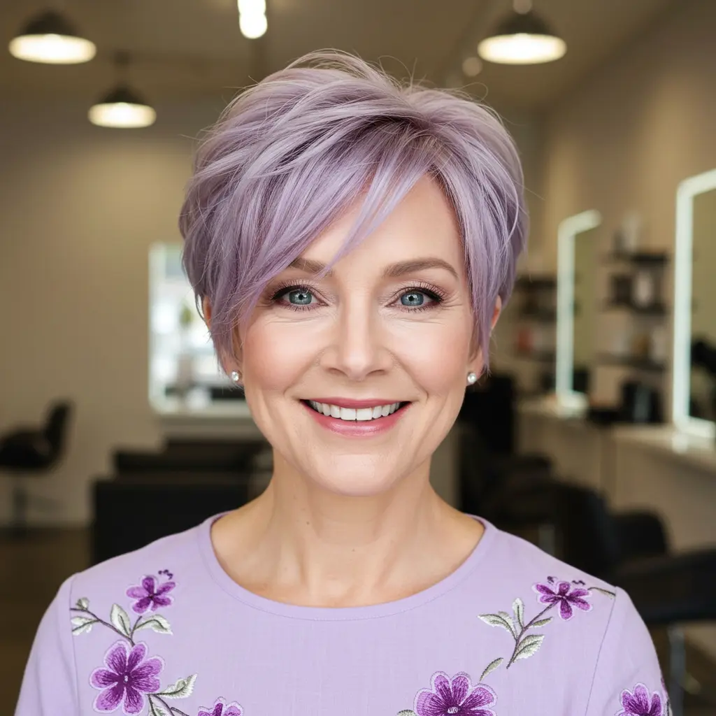 #4 Layered Wavy Pixie Cut With Root Volume