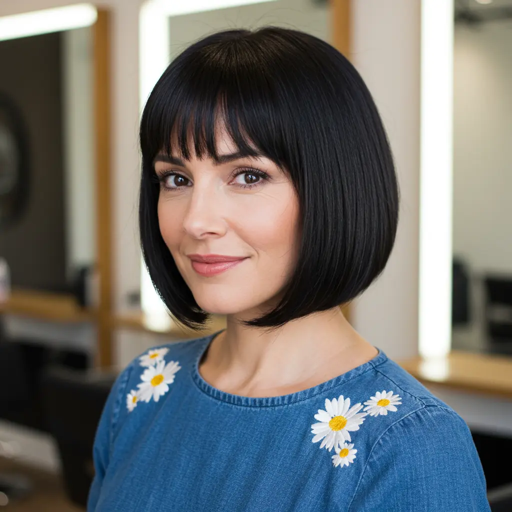 #4 Bob With Blunt Bangs and Face Framing