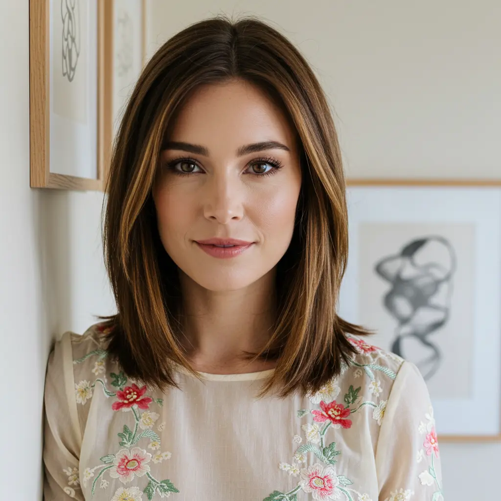 #5 Face Framing Layers for Medium Length Fine Hair