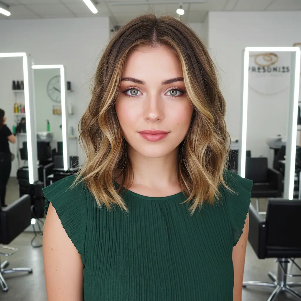 #6 Medium Length Haircut for Fine Hair and Oval Face