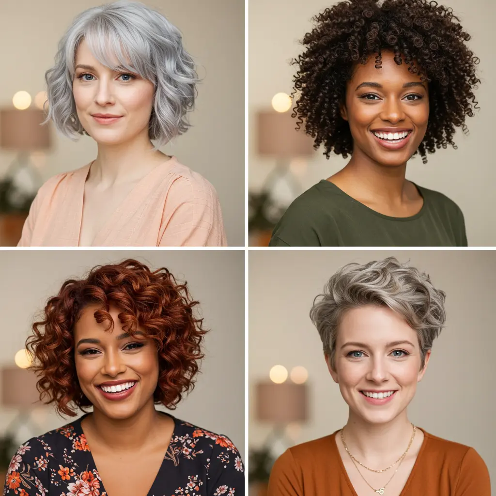 Short Curly Hair Ideas for Round Face Shapes