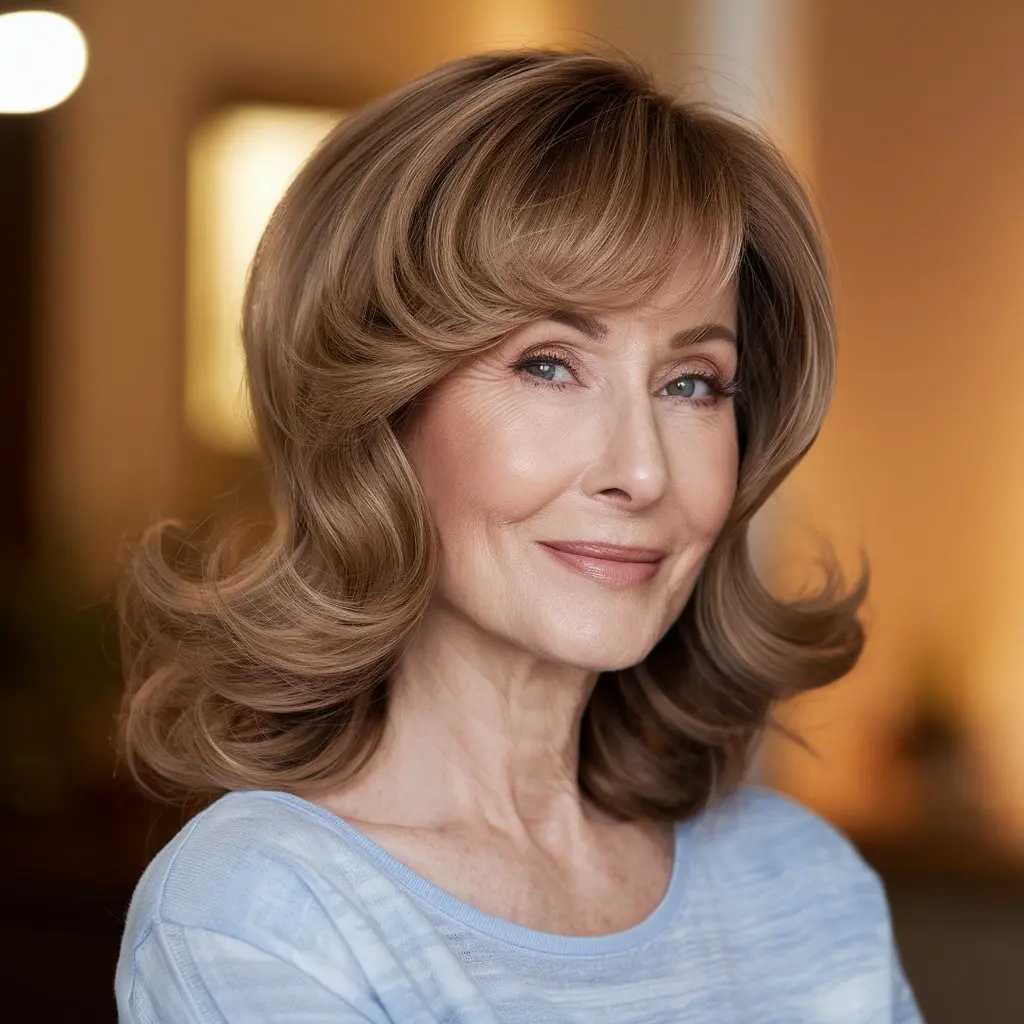 #7 Medium Hair With Face Framing Curtain Bangs