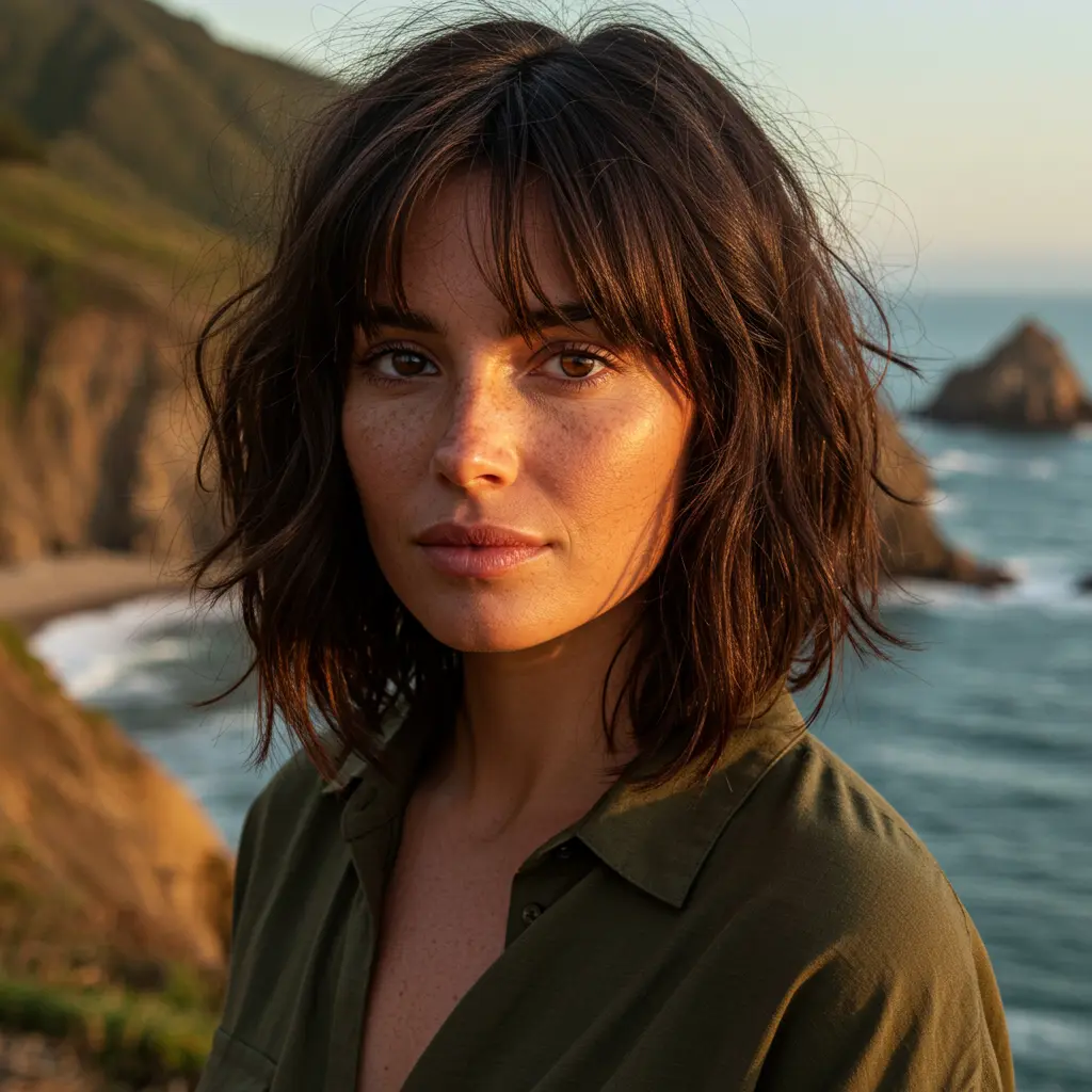 #7 Messy Shoulder Length Waves with Layers