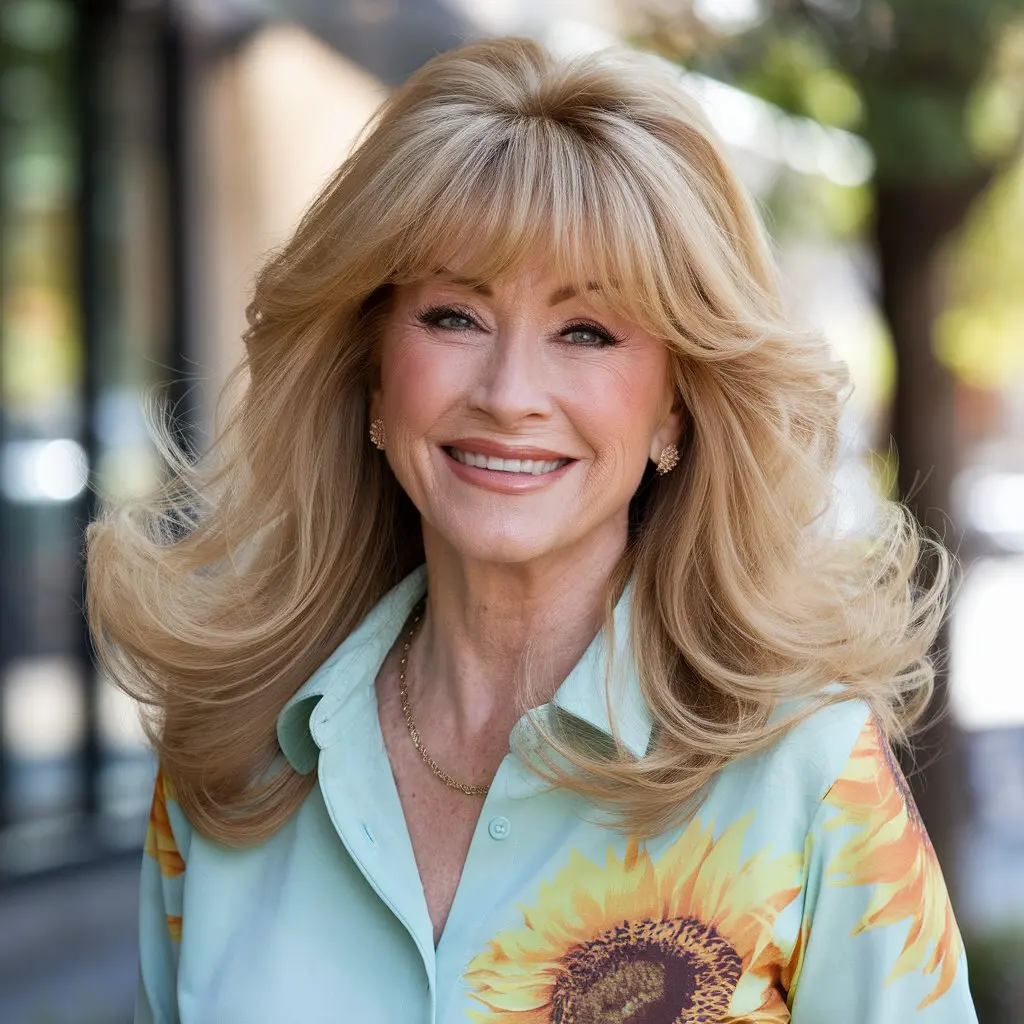 #7 Blonde Curtain Bangs to Brighten the Face